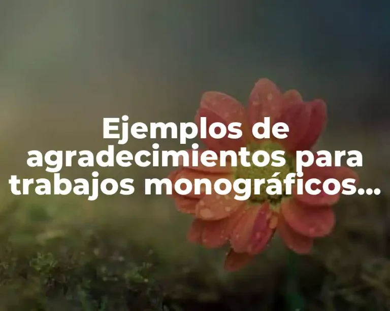 Ejemplos de agradecimientos para trabajos monográficos y Significado