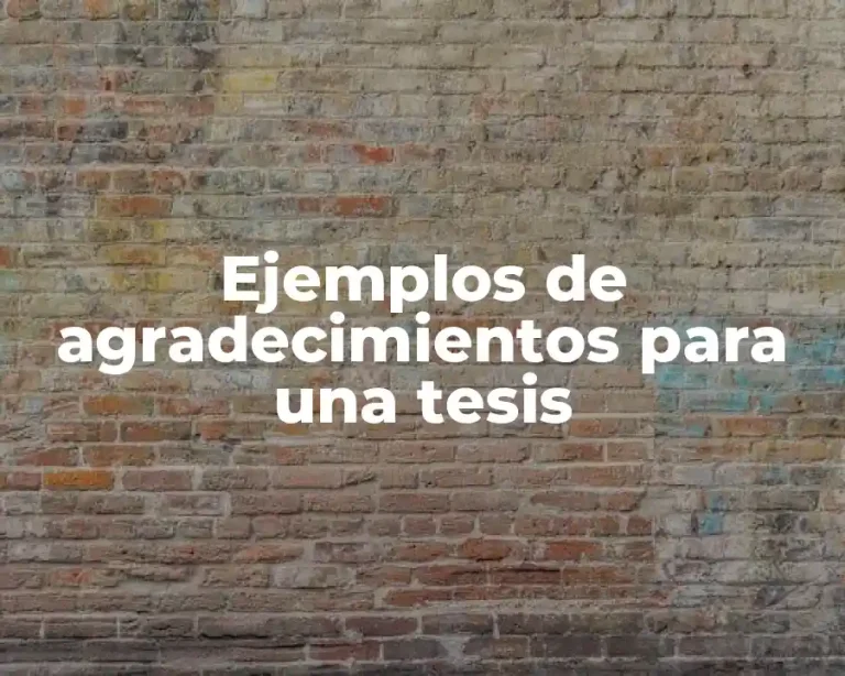 Ejemplos de agradecimientos para una tesis