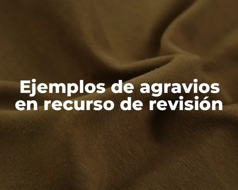 Ejemplos de agravios en recurso de revisión
