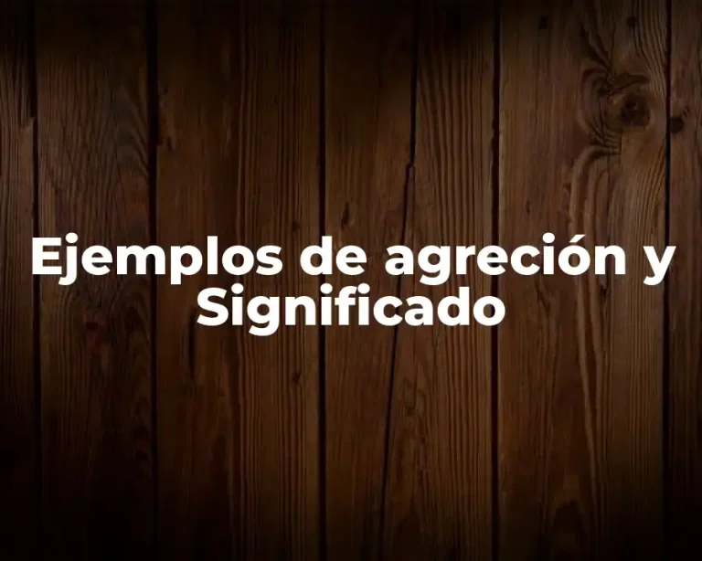 Ejemplos de agreción y Significado