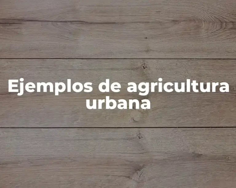 Ejemplos de agricultura urbana