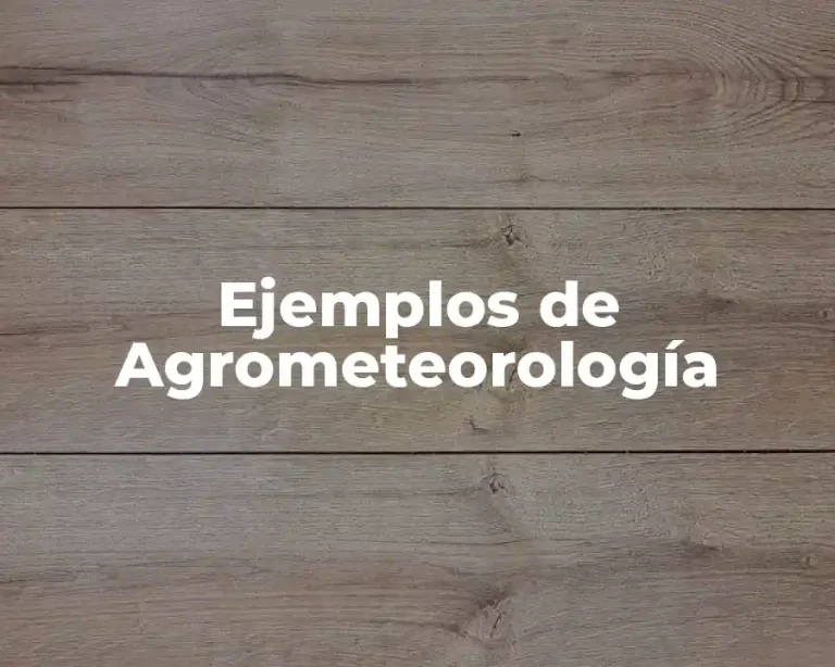 Ejemplos de Agrometeorología