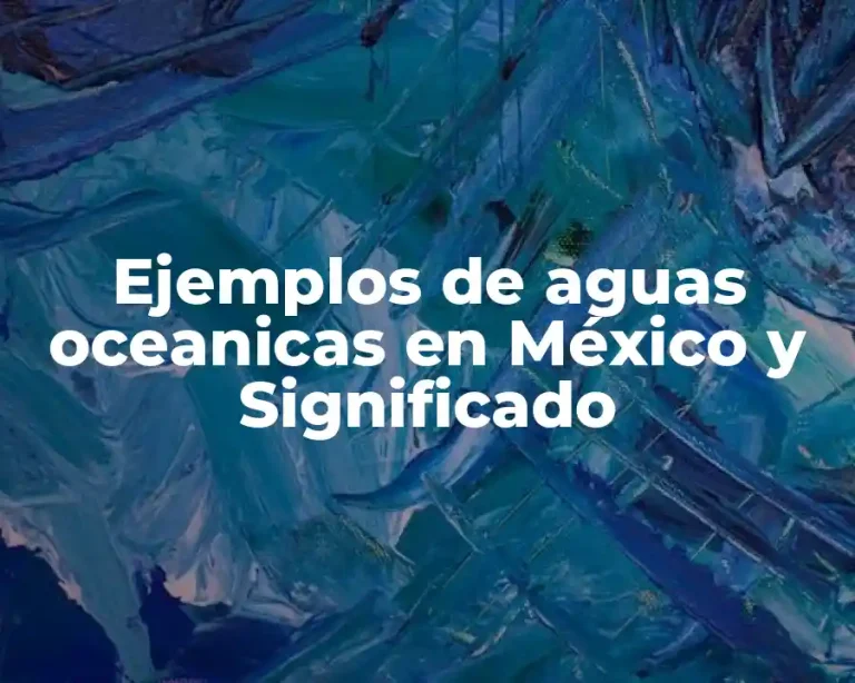 Ejemplos de aguas oceanicas en México y Significado