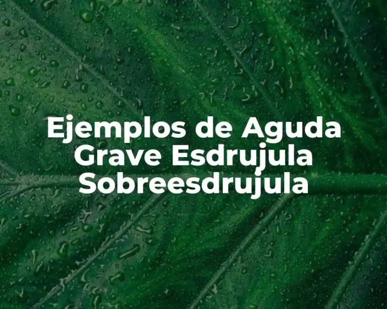 Ejemplos de Aguda Grave Esdrujula Sobreesdrujula