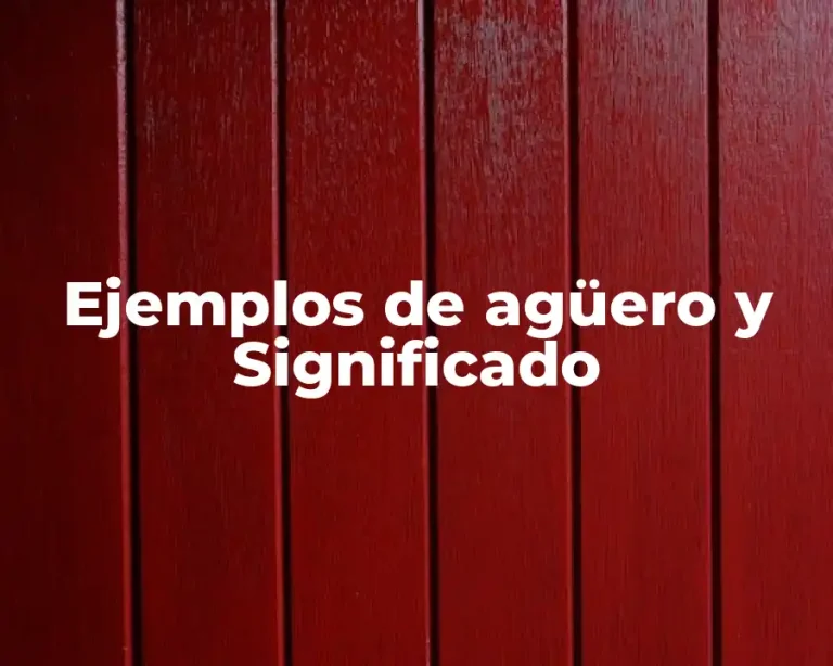 Ejemplos de agüero y Significado