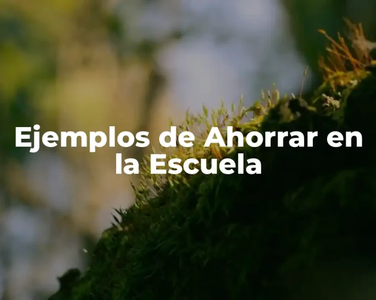 Ejemplos de Ahorrar en la Escuela
