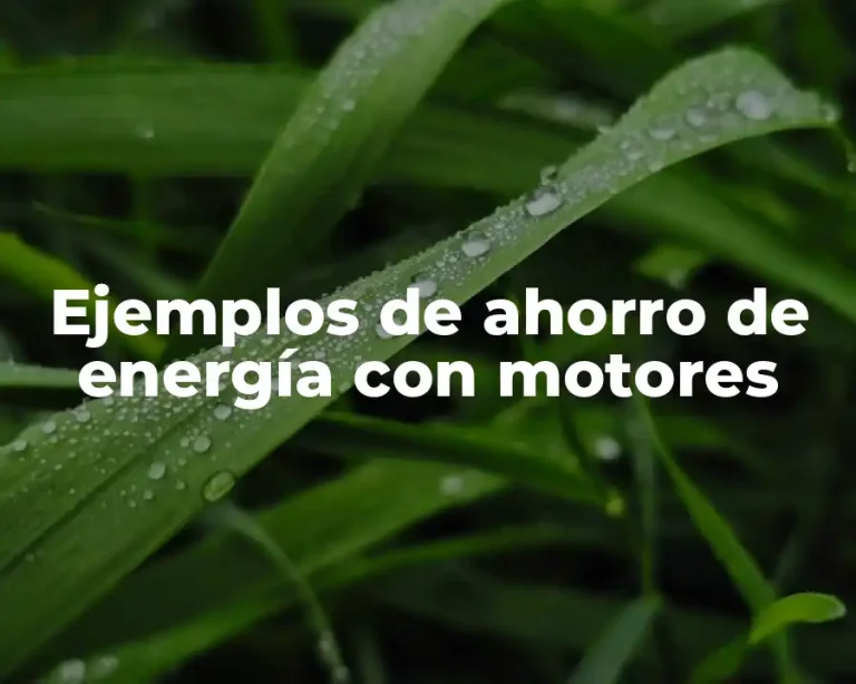 Ejemplos de ahorro de energía con motores