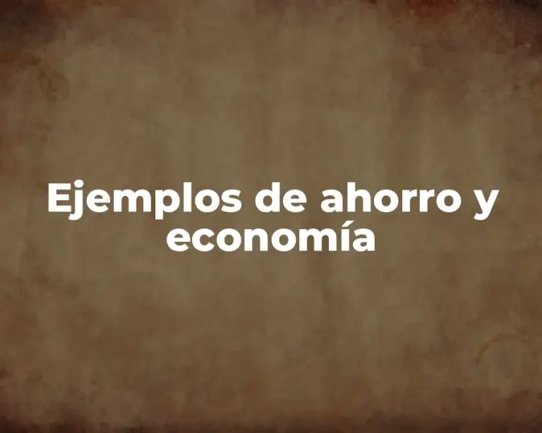 Ejemplos de ahorro y economía