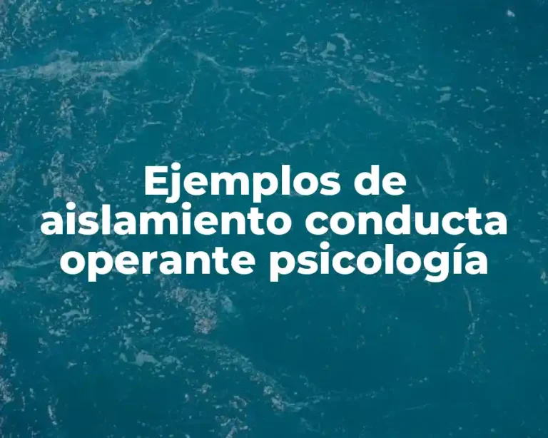 Ejemplos de aislamiento conducta operante psicología