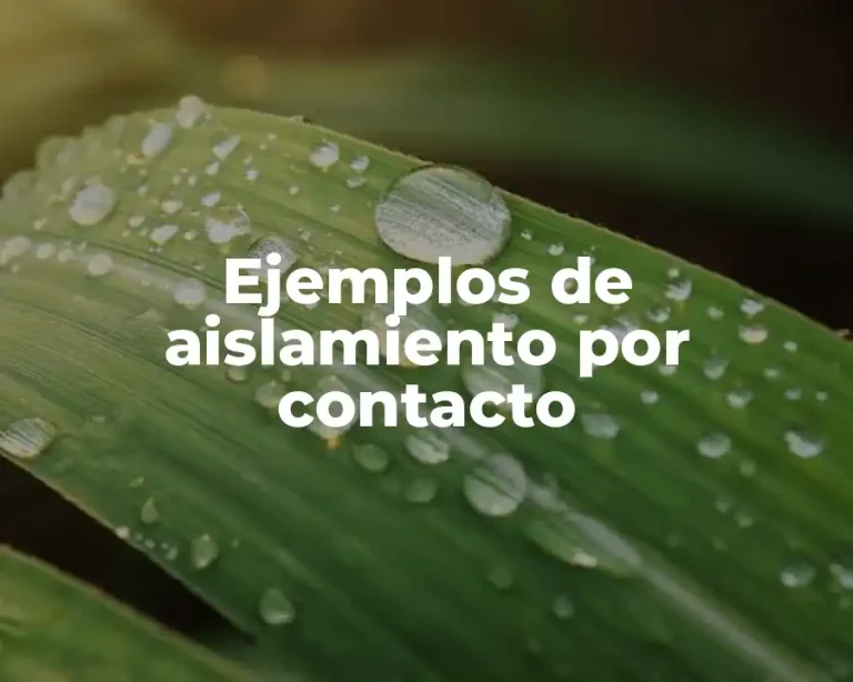 Ejemplos de aislamiento por contacto