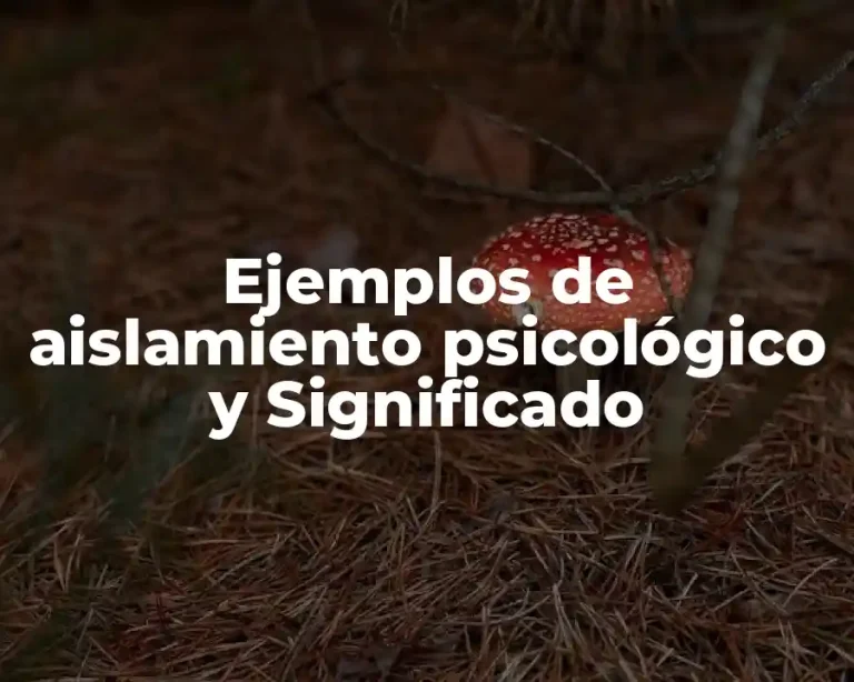 Ejemplos de aislamiento psicológico y Significado