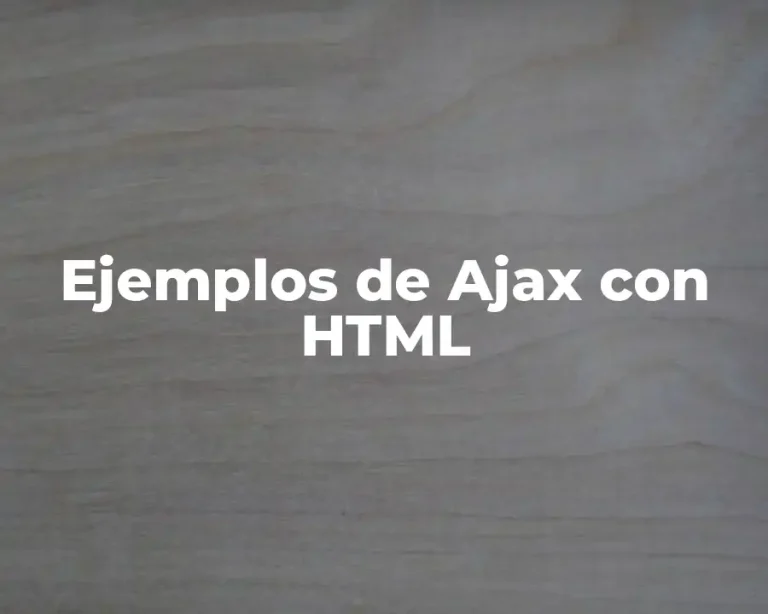 Ejemplos de Ajax con HTML