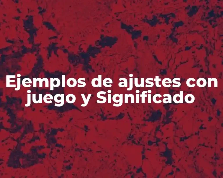 Ejemplos de ajustes con juego y Significado