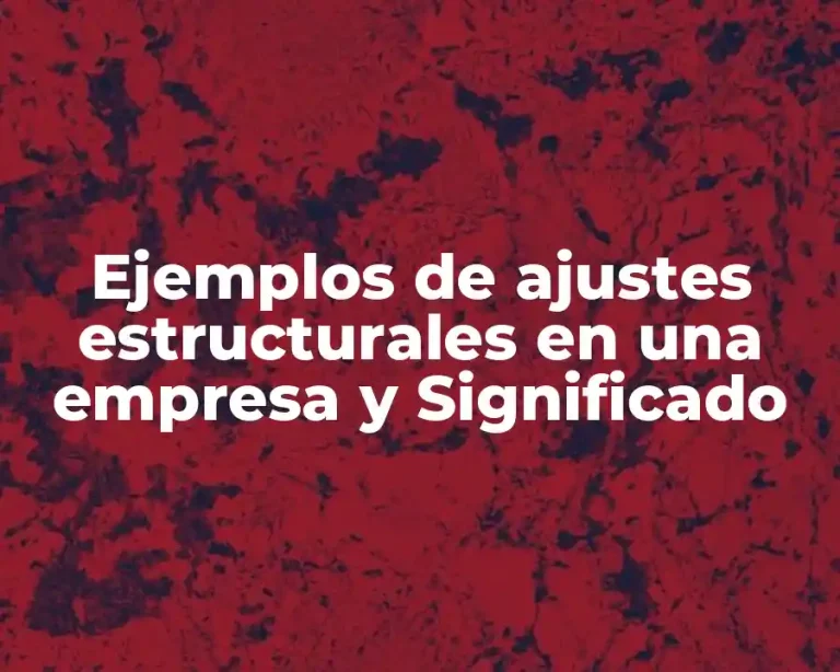 Ejemplos de ajustes estructurales en una empresa y Significado