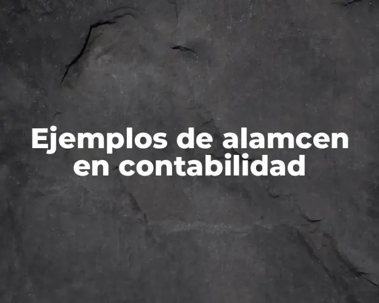 Ejemplos de alamcen en contabilidad