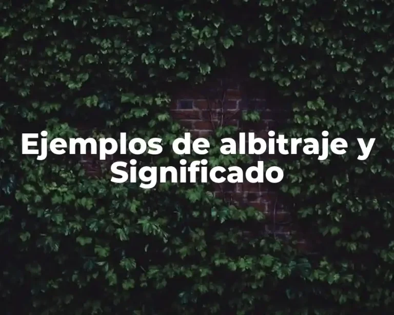 Ejemplos de albitraje y Significado