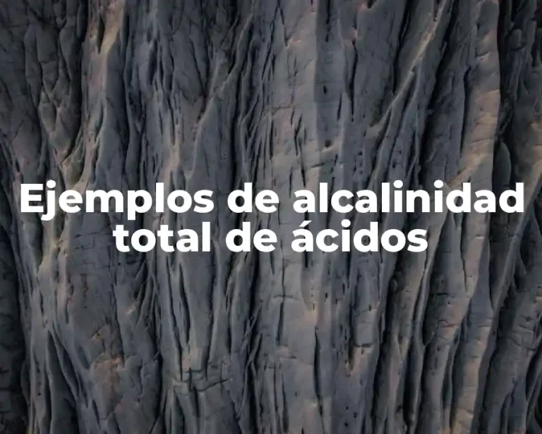 Ejemplos de alcalinidad total de ácidos