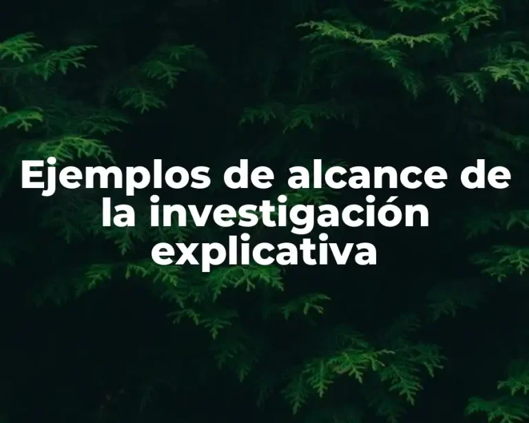 Ejemplos de alcance de la investigación explicativa