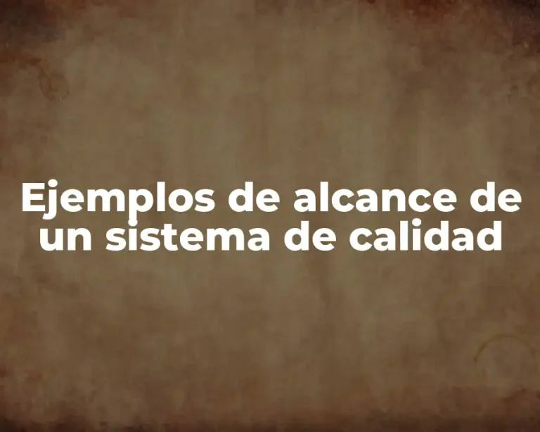 Ejemplos de alcance de un sistema de calidad