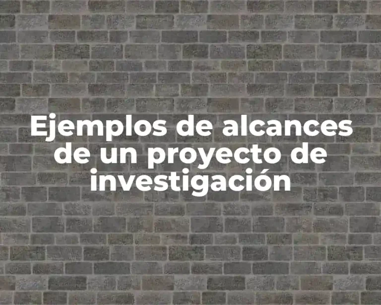 Ejemplos de alcances de un proyecto de investigación