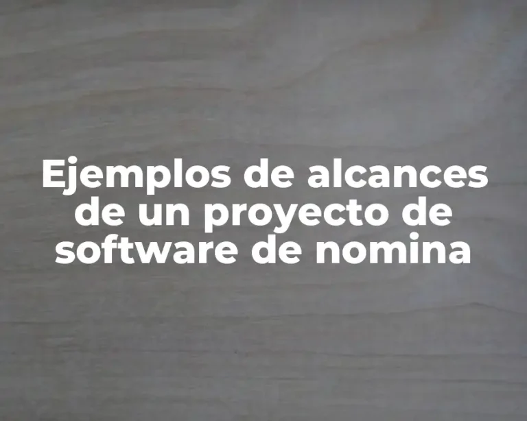Ejemplos de alcances de un proyecto de software de nomina