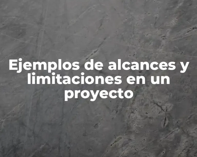 Ejemplos de alcances y limitaciones en un proyecto
