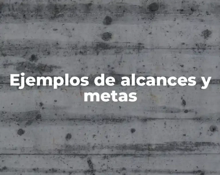 Ejemplos de alcances y metas