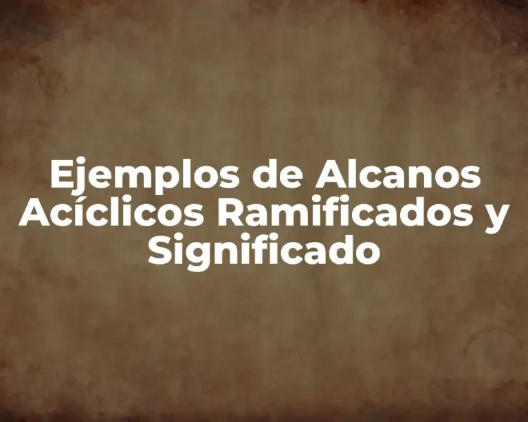 Ejemplos de Alcanos Acíclicos Ramificados y Significado