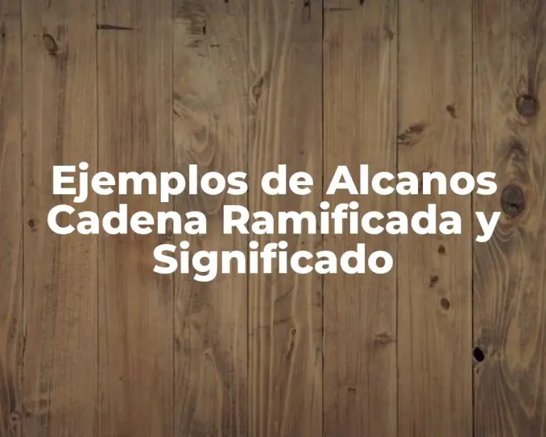 Ejemplos de Alcanos Cadena Ramificada y Significado