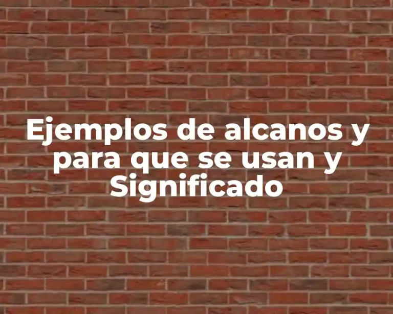 Ejemplos de alcanos y para que se usan y Significado