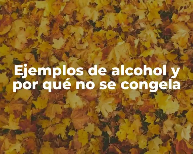 Ejemplos de alcohol y por qué no se congela