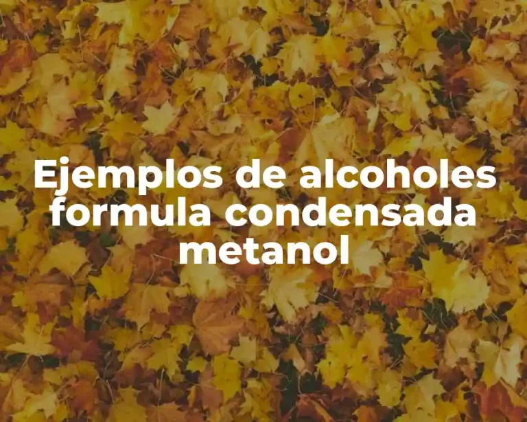 Ejemplos de alcoholes formula condensada metanol