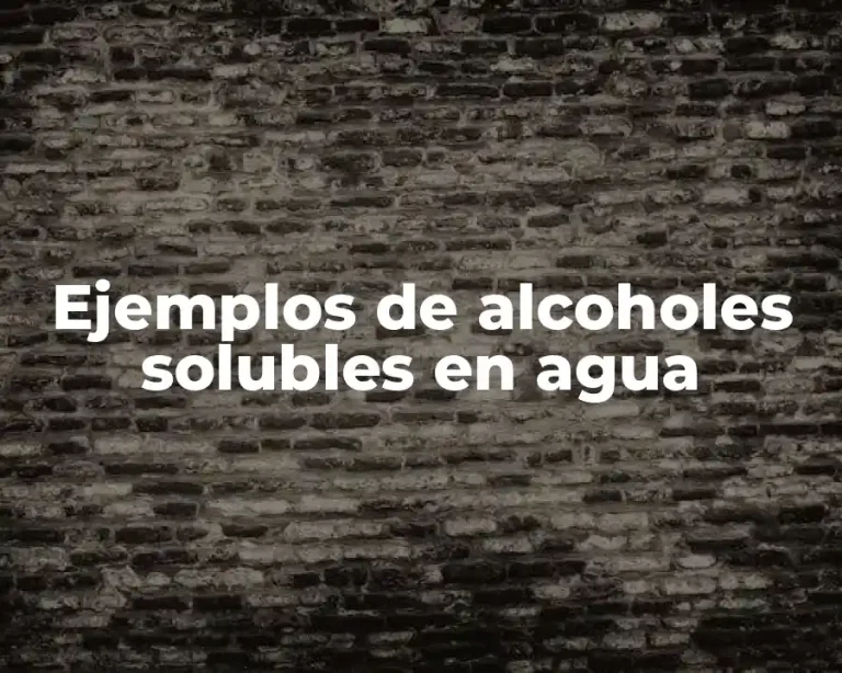 Ejemplos de alcoholes solubles en agua