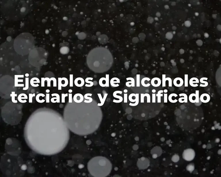 Ejemplos de alcoholes terciarios y Significado