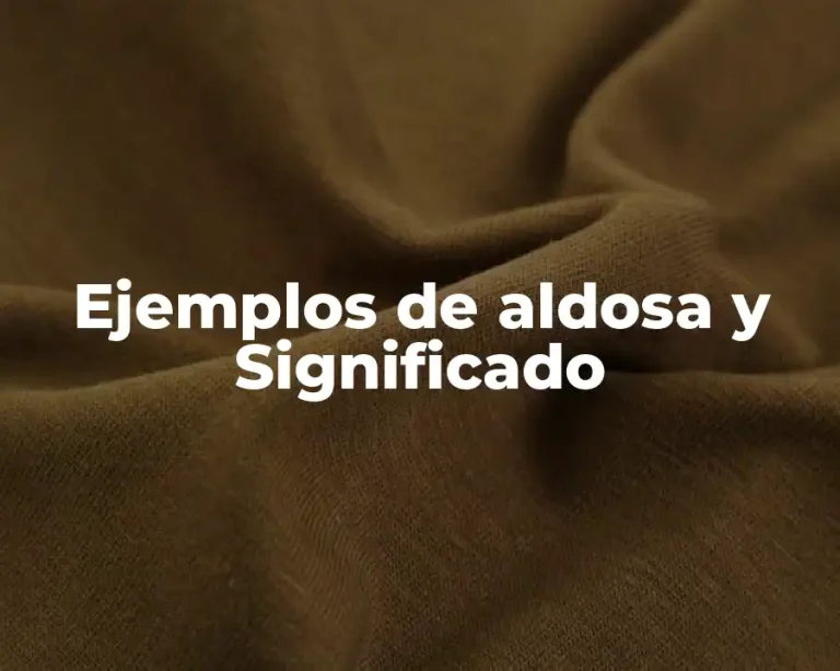 Ejemplos de aldosa y Significado