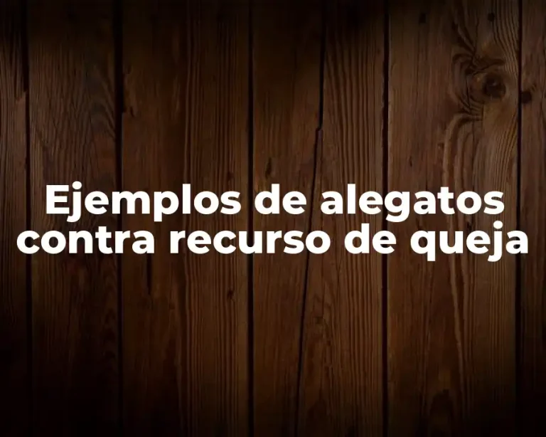 Ejemplos de alegatos contra recurso de queja