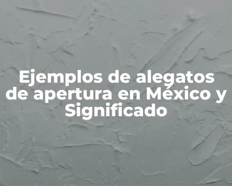 Ejemplos de alegatos de apertura en México y Significado