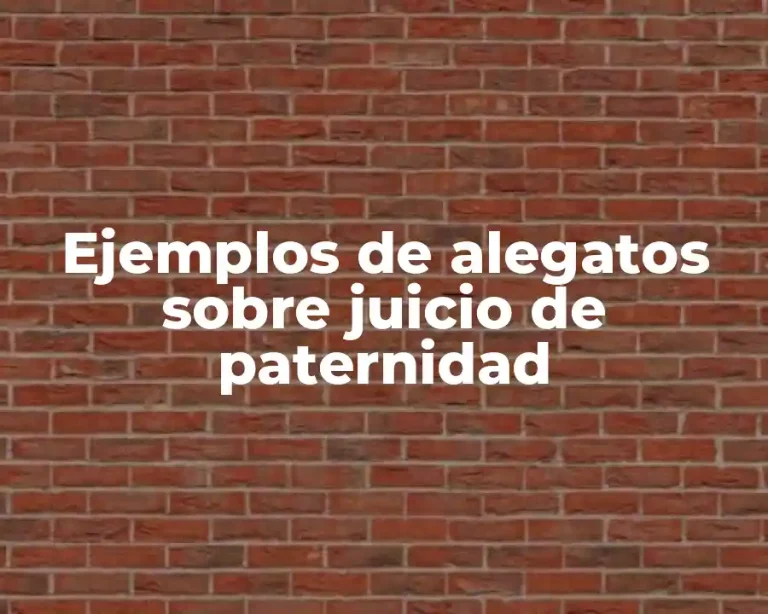 Ejemplos de alegatos sobre juicio de paternidad
