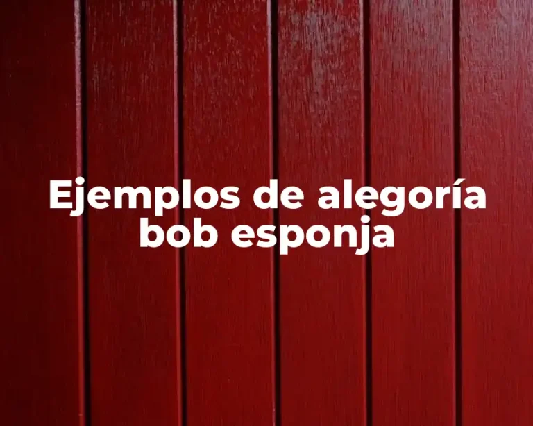 Ejemplos de alegoría bob esponja