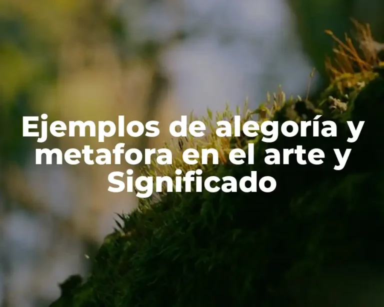 Ejemplos de alegoría y metafora en el arte y Significado