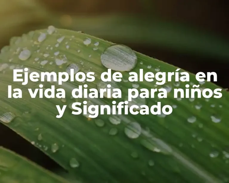 Ejemplos de alegría en la vida diaria para niños y Significado