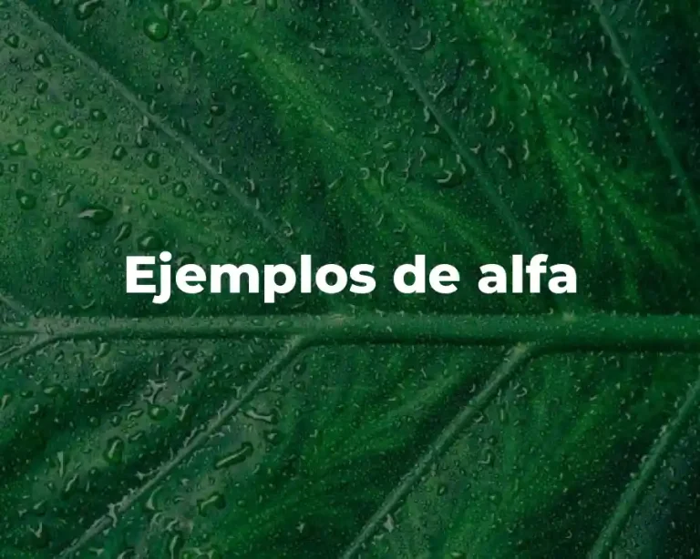 Ejemplos de alfa