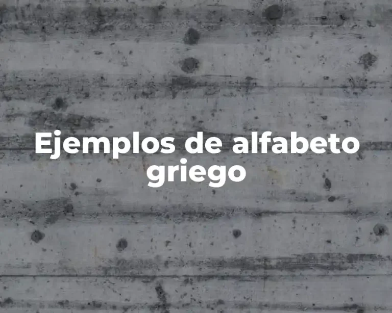 Ejemplos de alfabeto griego