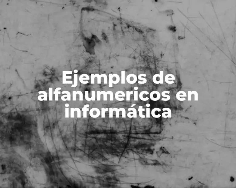 Ejemplos de alfanumericos en informática