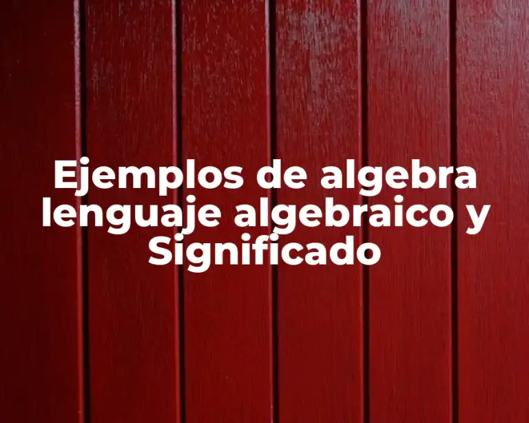 Ejemplos de algebra lenguaje algebraico y Significado