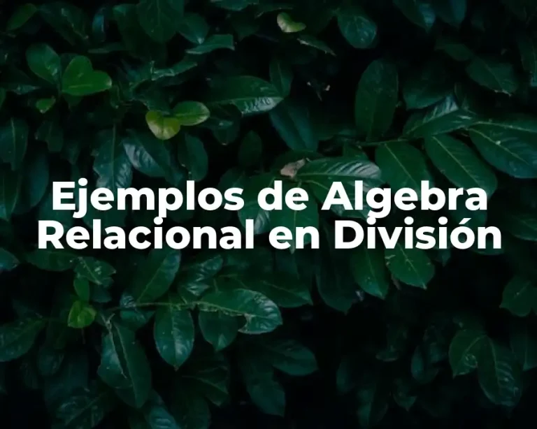 Ejemplos de Algebra Relacional en División