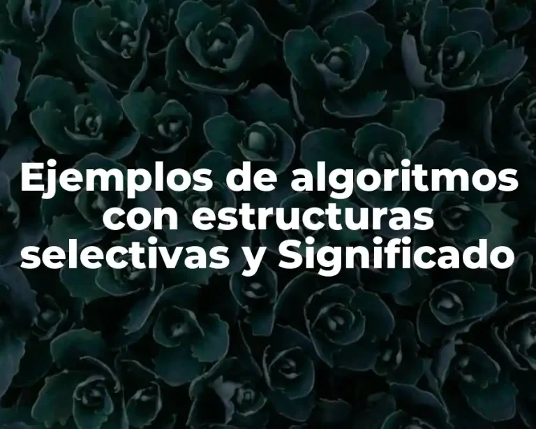 Ejemplos de algoritmos con estructuras selectivas y Significado