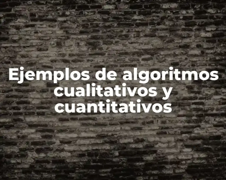 Ejemplos de algoritmos cualitativos y cuantitativos