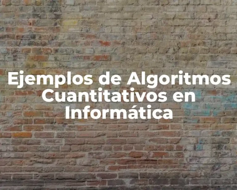 Ejemplos de Algoritmos Cuantitativos en Informática