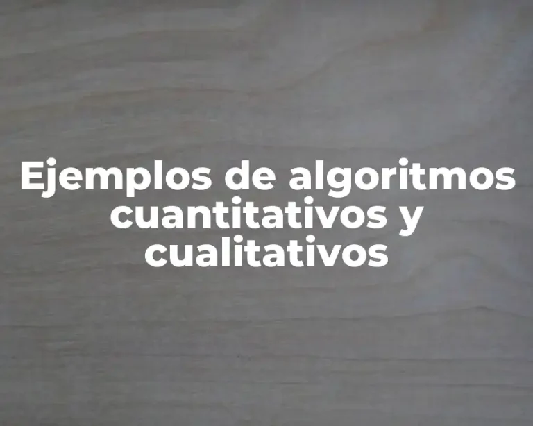 Ejemplos de algoritmos cuantitativos y cualitativos